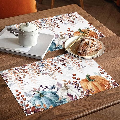 Vista 443 de Juego de 6 manteles individuales rojos para el día de San Valentín, diseño de corazón de San Valentín, resistentes al calor, lavables, manteles