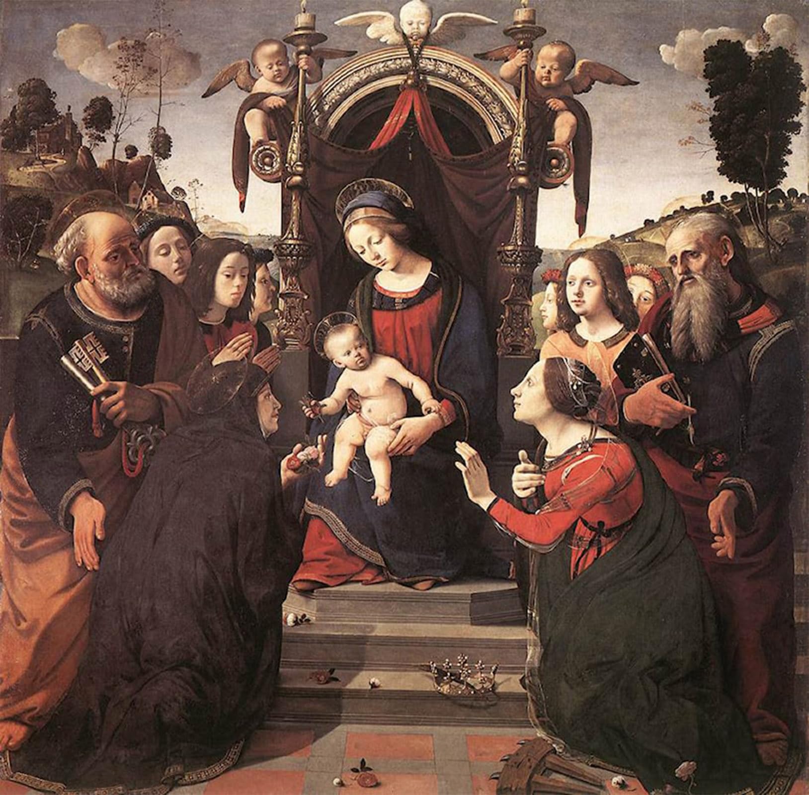 POSTERIIk Vintage Art Print Images Pictures Print Mystical Marriage of St Catherine of Alexandria by Piero Di Cosimo Modern Colour Posters for Office Home Decor 60x90cm