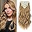 Fliace Clip in Hair Extensions, 6 PCS Natural & Soft Hair & Blends Well Hair Extensions, Lonng Wavy Hairpieces(16inch, 6pcs,Golden Blonde)
