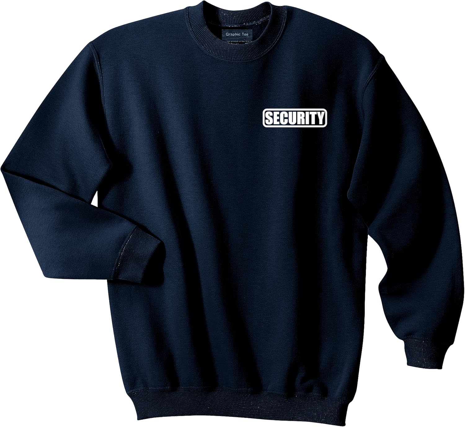 Security Sweatshirt with Reflective Logo, on Left Chest and Back.
