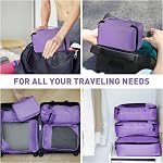 Toncoke 8 Ensemble cubes d'emballage pour les femmes de voyage hommes enfants, Mesh sac organisateur de valises pour bagages, 4 Tailles Extra Grand, Grand, Moyen, Petit, Voyage Camping Essentiels Accessoires, Violet