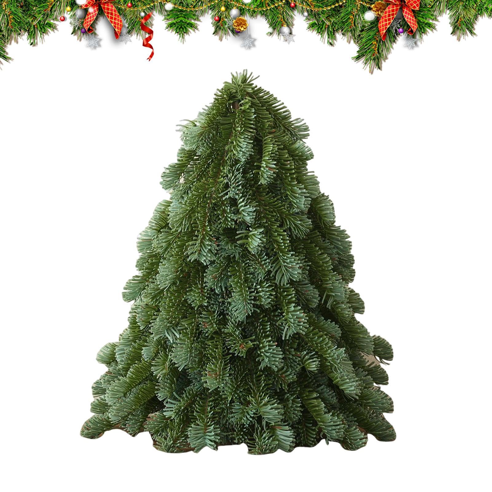 Pin réaliste miniature vert sans perte d'aiguilles - Petit arbre de table robuste et stable