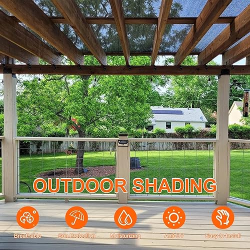 Miniatura 3 de Tela de sombra para exteriores, 10 x 6 pies, para patio, jardín, planta con ojales, 90% protector solar, cubierta de malla para porche, invernadero,