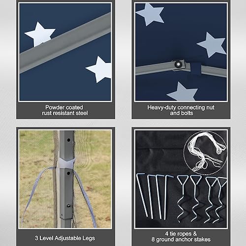 Miniatura 5 de Outsunny Tienda de campaña desplegable de 10 x 10 pies con red, cenador instantáneo, sala de pantalla con bolsa de transporte, altura ajustable,