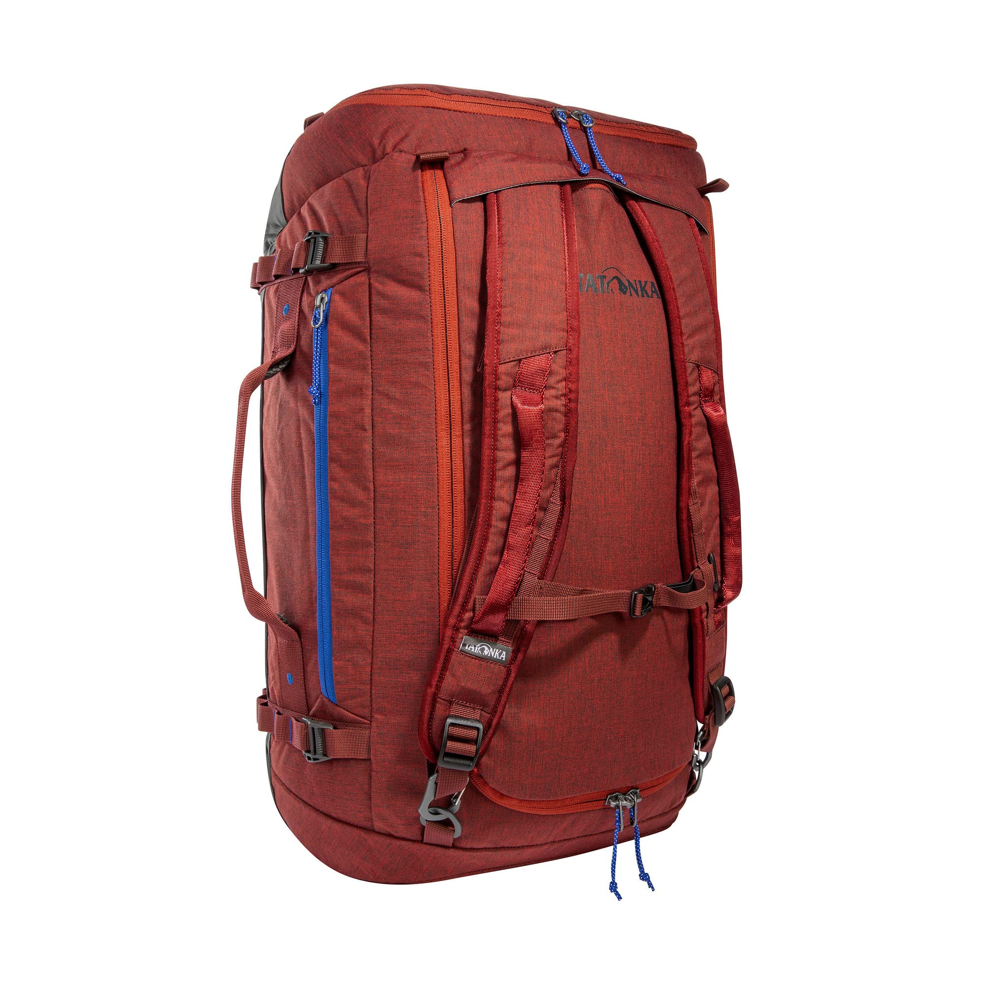 Tatonka Duffle Bag 45L - Foldable Travel Bag with Backpack Function, Lockable, Small Stowable and with 45 Litre Volume, red, Foldable travel bag with 45 litre volume