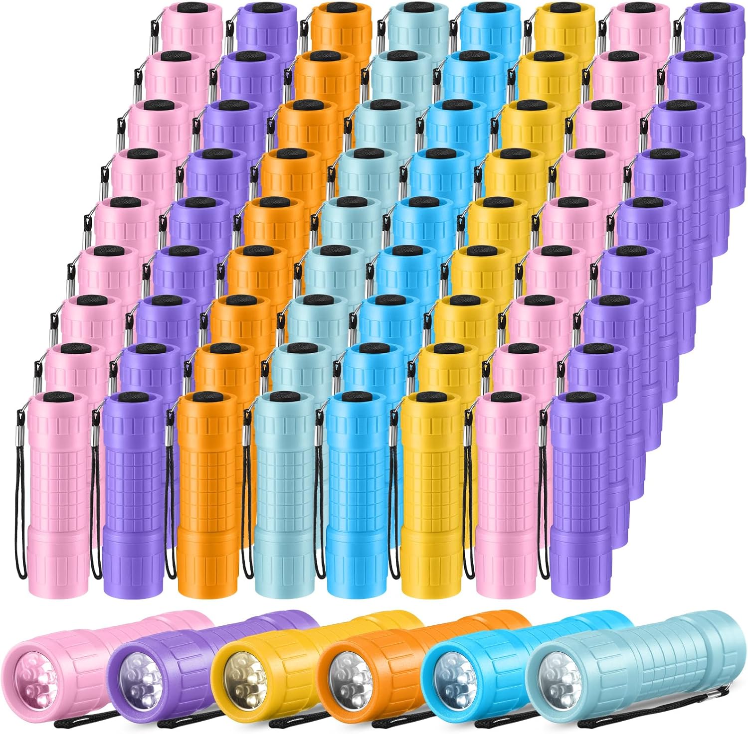 Tujoe 36 Pcs Mini Flashlights Bulk for Kids, Small Assorted Colors