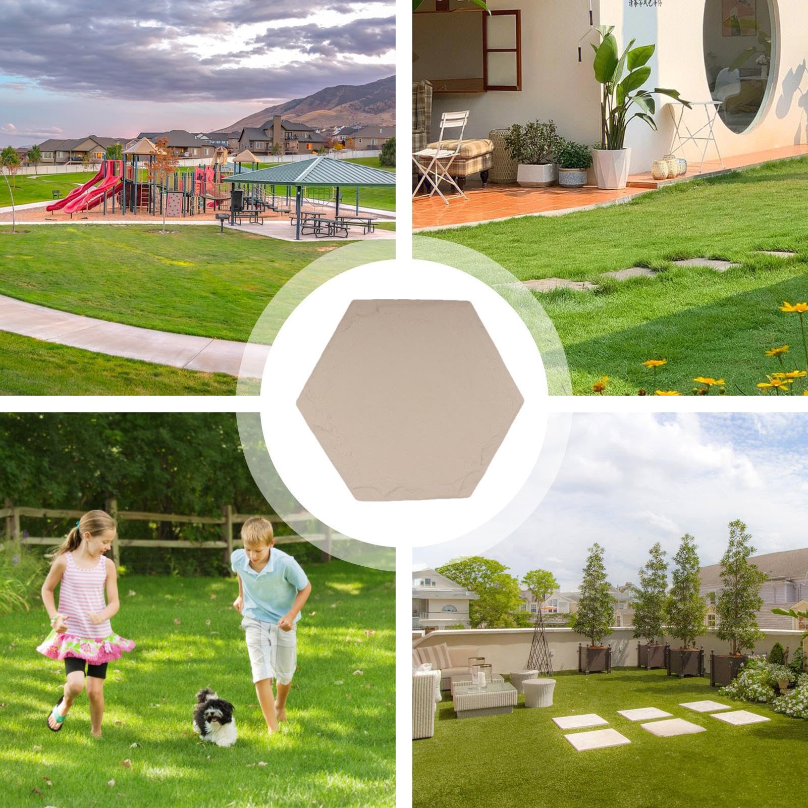 Juego de 4 piedras decorativas para el jardín, con estaca para el jardín, juego de 4 estribos de resina, para césped y parterres, un bonito diseño de jardín