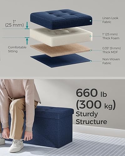 Miniatura 46 de SONGMICS MAZIE Collection - Otomana de almacenamiento de 43 pulgadas, banco de almacenamiento plegable con tapa abatible, capacidad de carga de 660