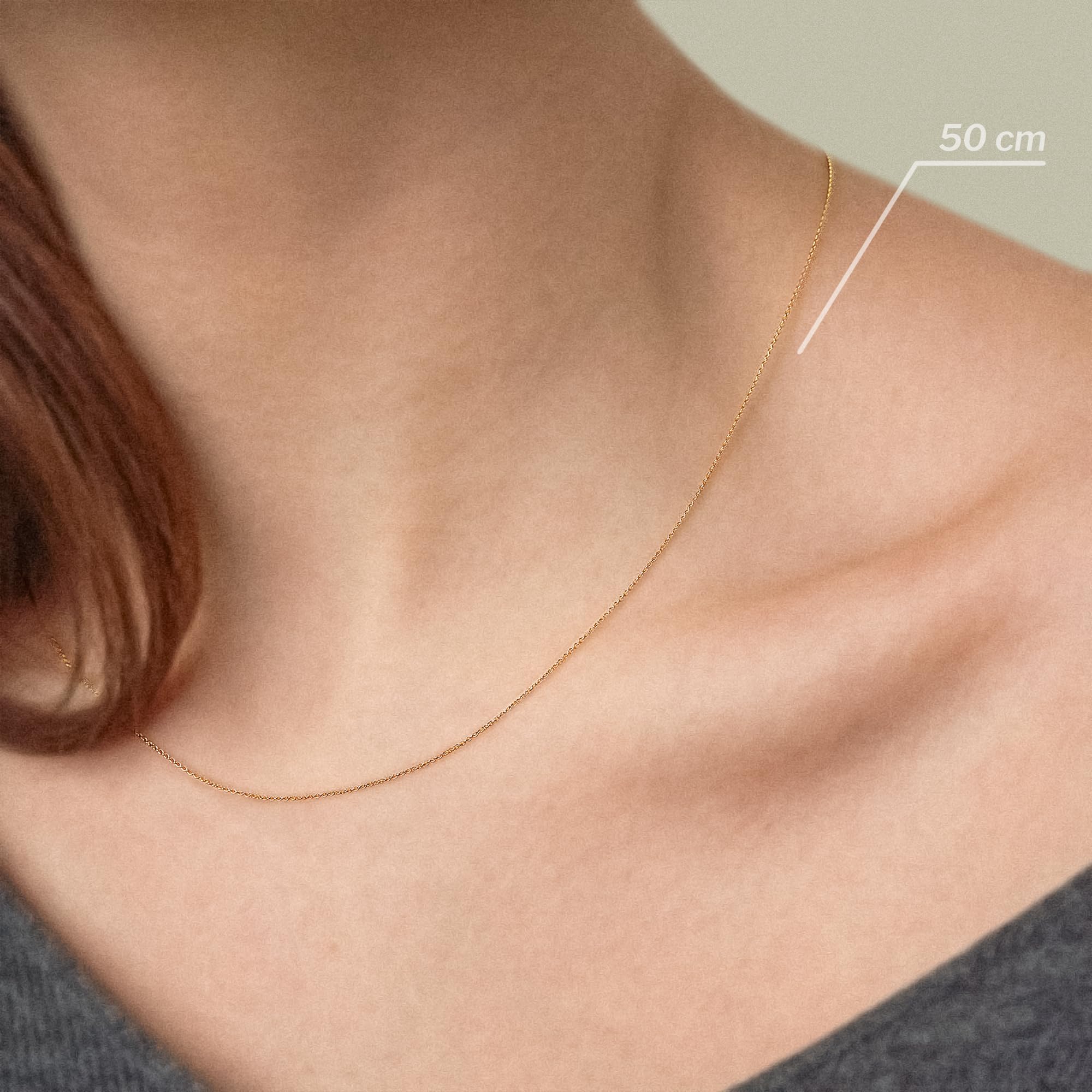 EDELIND Cadena Ancla Redonda 8 9 14 18k Oro Amarillo 0.8mm Collar Cadena Mujer Hombre de Oro Macizo 333 375 585 750 de 34 a 80cm Caja de Regalo de joyería