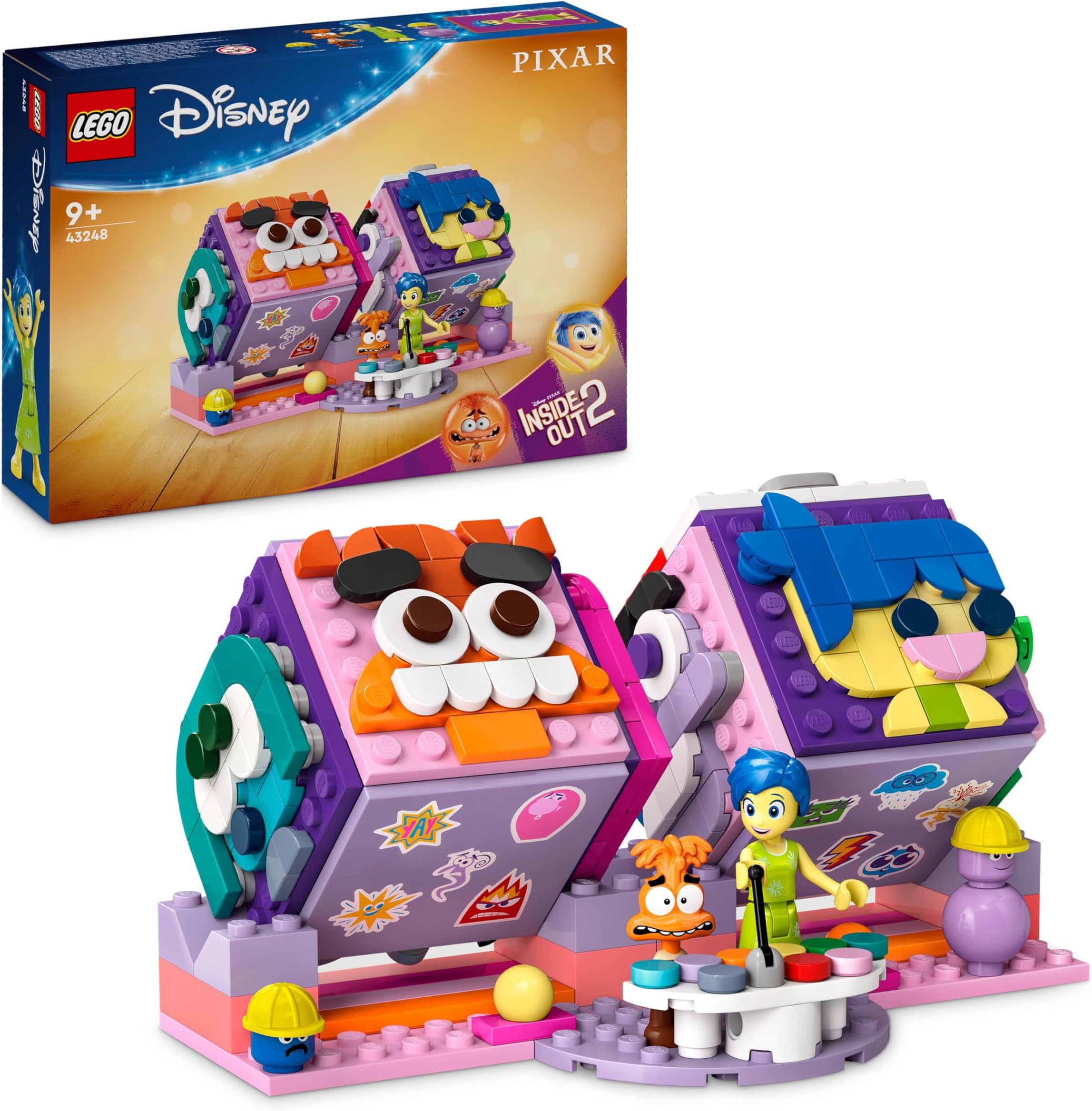 Disney Pixar Inside Out 2 Mood Cubes Playset, Building Toy for 9 Plus Year Old Girls & Boys, Includes Character Mini-Doll Figures from the Film, Fun Gift to Share Emotions like Joy 43248