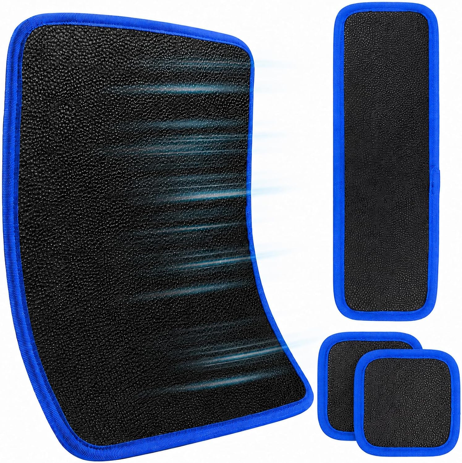 Magnetic Tool Mat Set for Mechanics, Flexible Heavy Duty Magnetic Parts Holder and Tool Organizer for Wrenches, Screws, Nuts, Bolts, Garage Toolbox Accessories (Blue, 4PC)