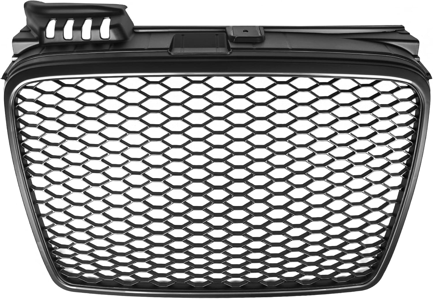 Front Grill Compatible with Audi A4 B7 Saloon Avant 2004 2005 2006 2007 2008 RS-26 Front Central Sport Grill Honeycomb Mesh Grille Black