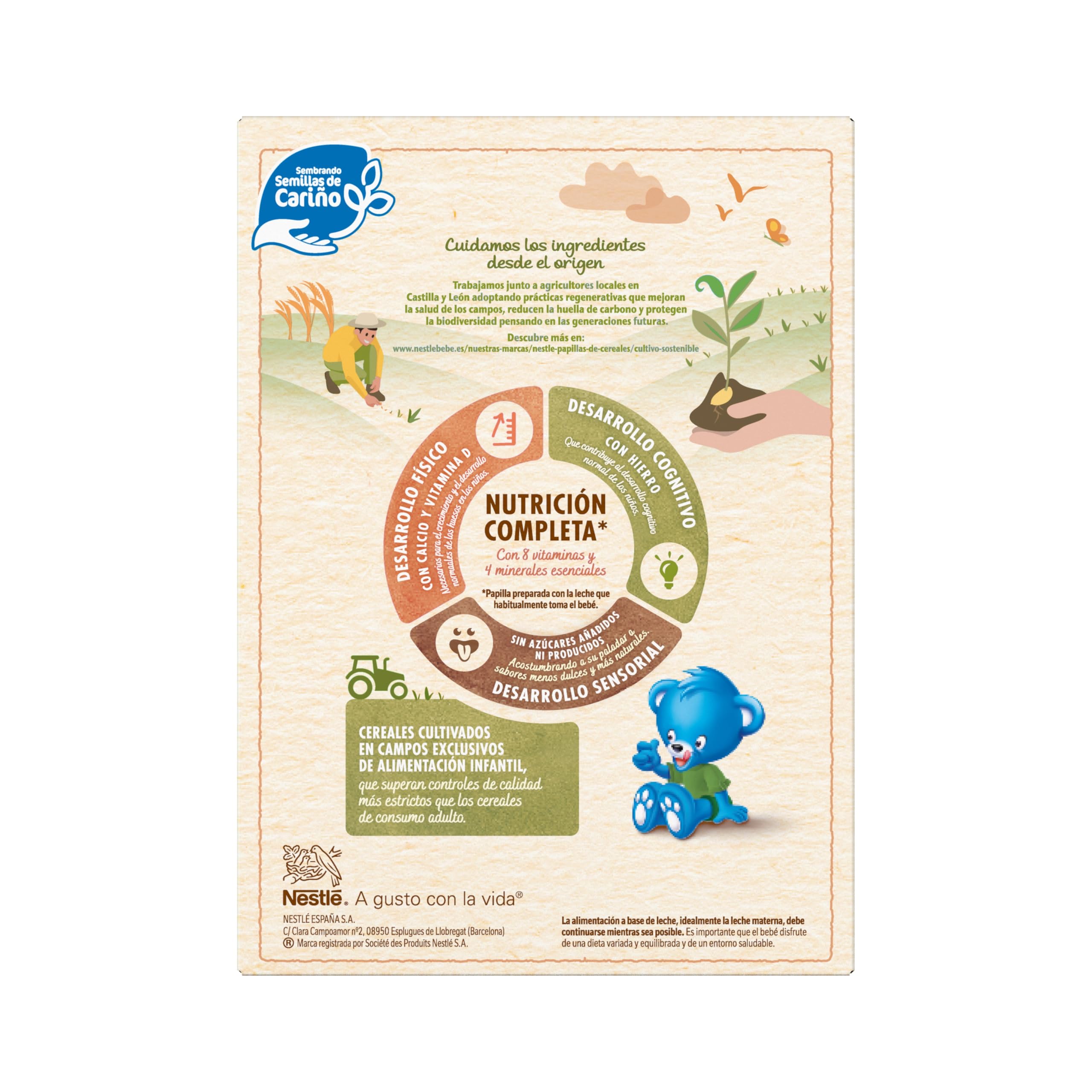 NESTLÉ Papilla 8 Cereales con Fruta 330g, sin azúcares añadidos, pack de 8