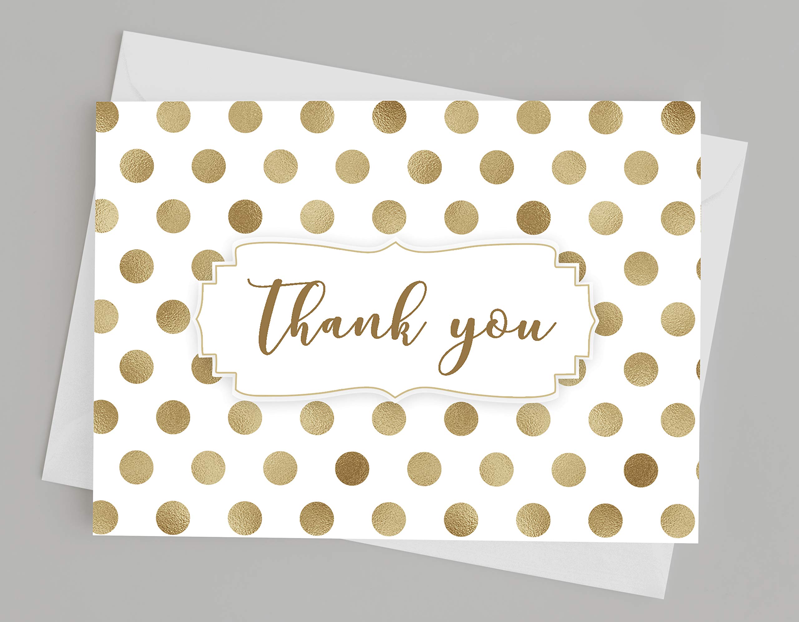 Darling Souvenir Weiß Goldene Punkte danken Ihnen Karten Wedding danken Ihnen Karten mit weißen Umschlägen - 100 Stück
