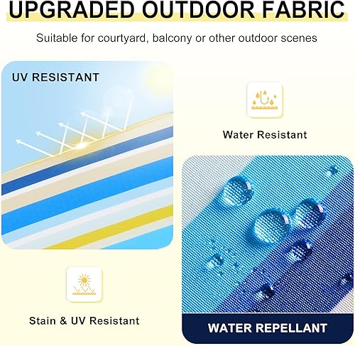 Miniatura 10 de downluxe Juego de 4 cojines para sillas de exterior para muebles de patio, cojines impermeables para sillas de patio con lazos, cojín de espuma