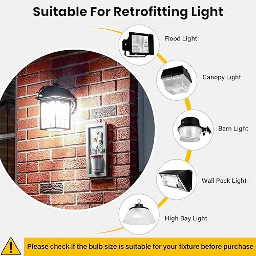 Miniatura 6 de FanNicoo Bombilla LED de maíz equivalente a 500 W, 6500 lúmenes, base E26 con adaptador E39, bombilla de maíz de 50 W 6500 K con estructura de