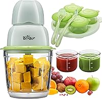 Vista 1 de Bear Fabricante de Alimentos para Bebés, Set de Procesador de Alimentos para Bebés con Envases para Alimentos de Bebé, Cucharas de Silicona