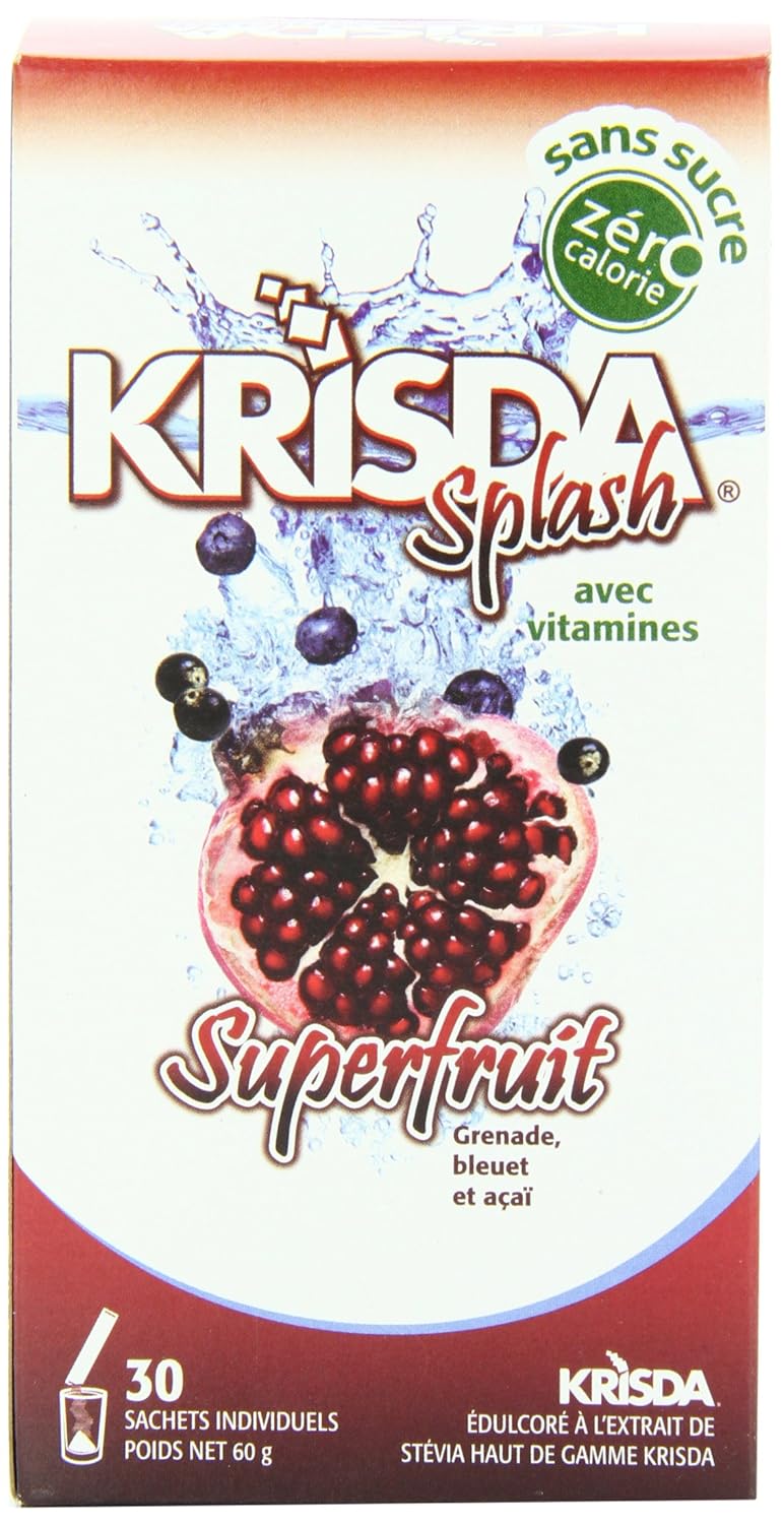 Krisda Splash Superfruit Drink Mix, 30 Count Powdered