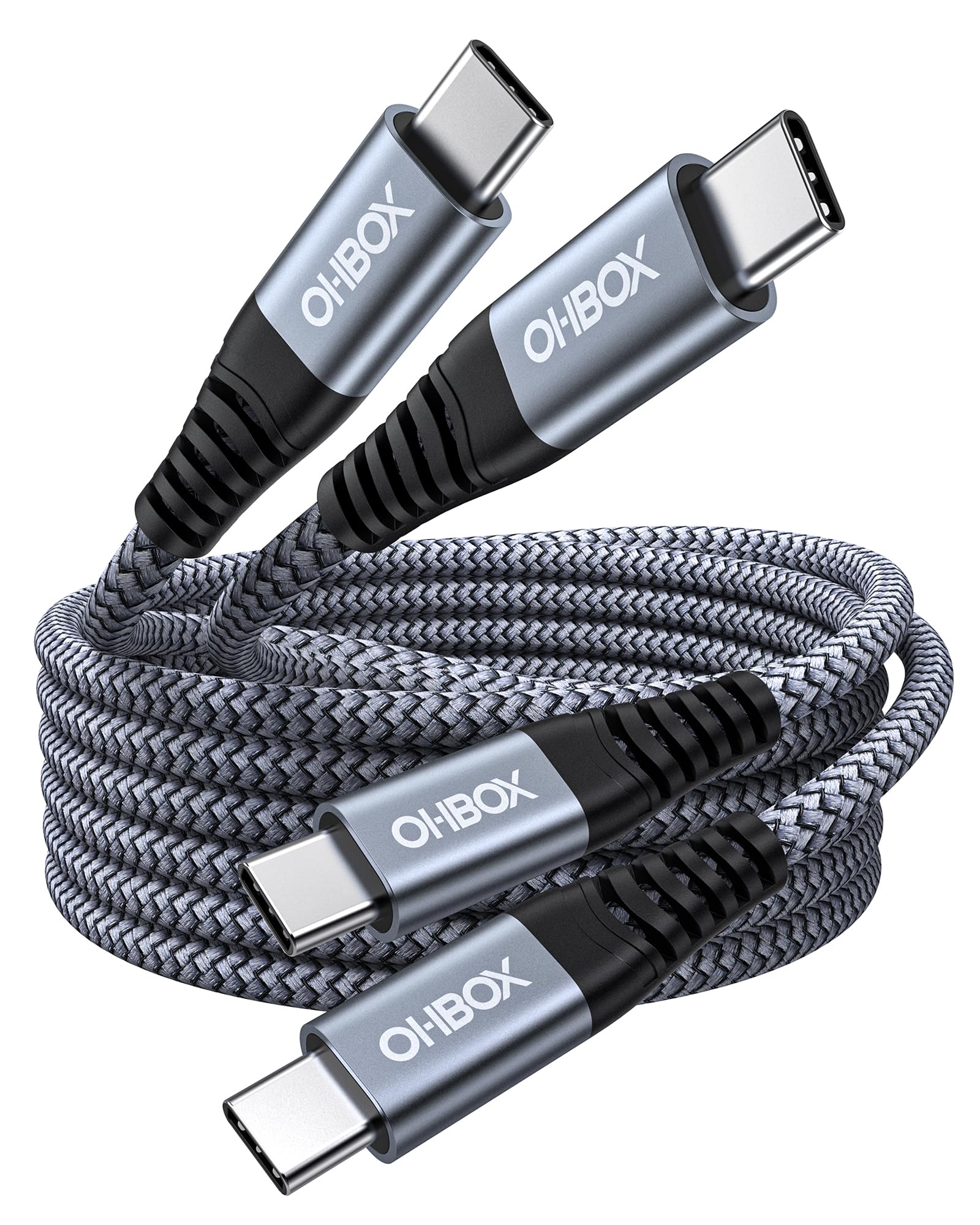 USB C to USB C Cable 6FT 2Pack Type-C 60W Fast Charging Cable Nylon Braided iPhone USB C Charger Cable USBC to USBC Cord Compatible with iPhone 17/16/15/Pro Max/Plus, Samsung Galaxy S23 and More