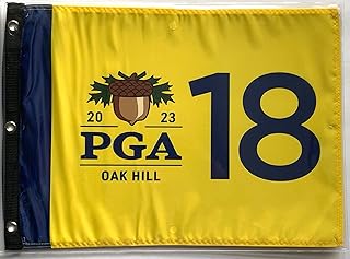 2023 Pga Championship Flag Oak Hill golf yellow pin flag New