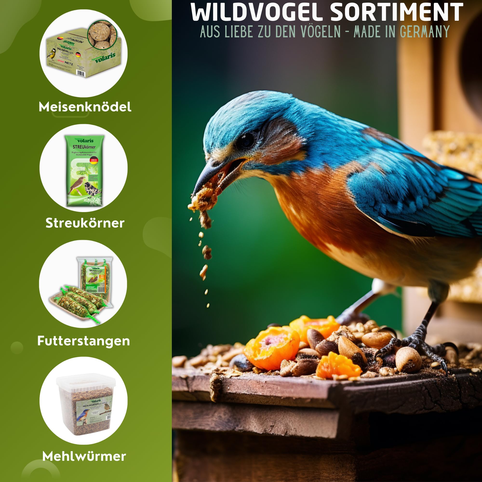 Eggersmann Volaris 25 kg Terassenmix | Schalenloses Wildvogelfutter Ganzjahresfutter | Optimale Energie für Wildvögel | Perfekt für Balkon & Terrasse | für alle Vogelarten