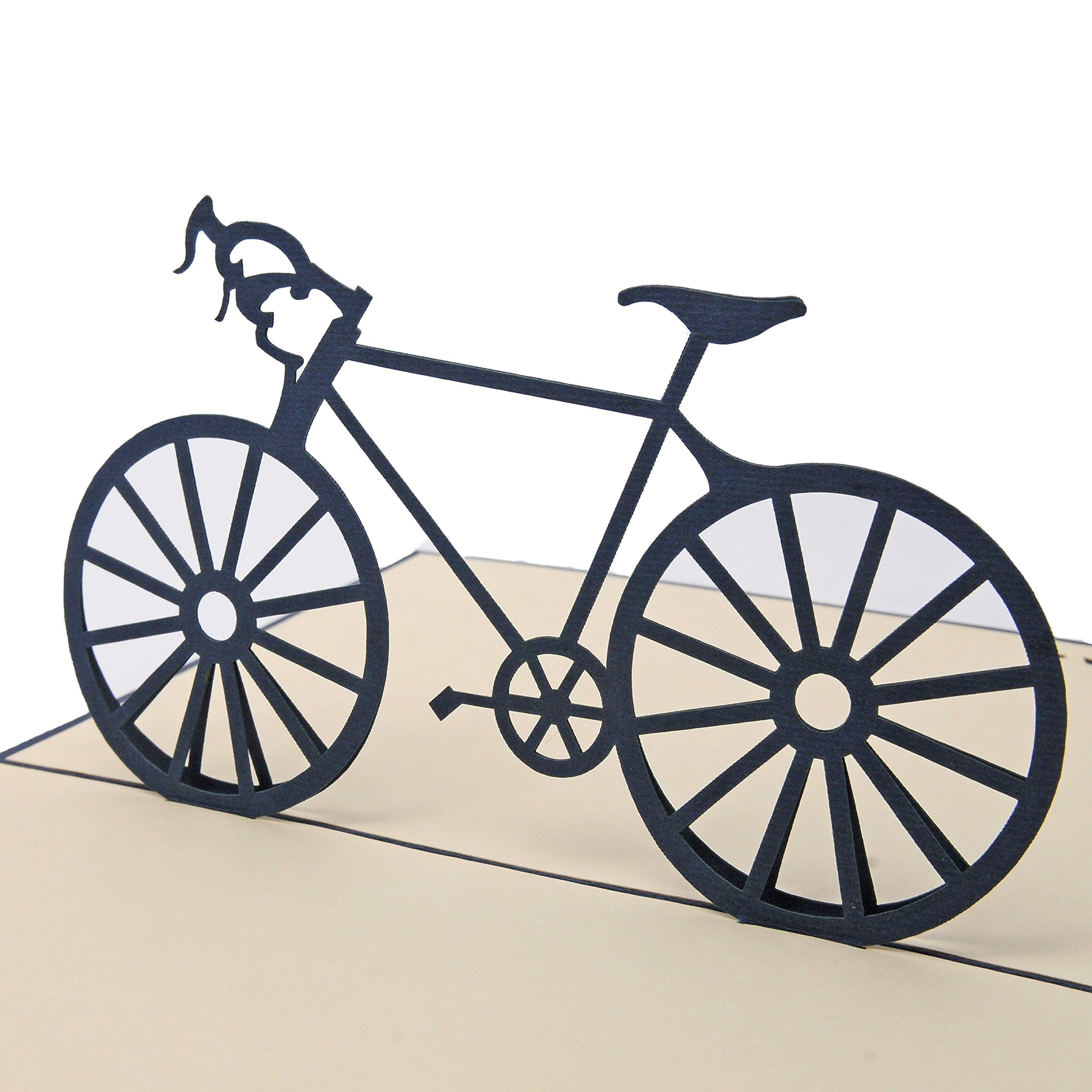 Biglietto D'Auguri 3D Pop-Up Bicicletta Con Fiori – Turchese, Fatto A Mano In Italia, Carta FSC Con Busta - 4