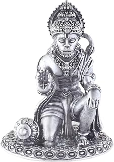 PRD CARATCAFE Silver Hanuman Murti for Car Dashboard, Home & Office Use Made in Pure 925 Solid Chandi Metal Idol of Bajran... Price In India