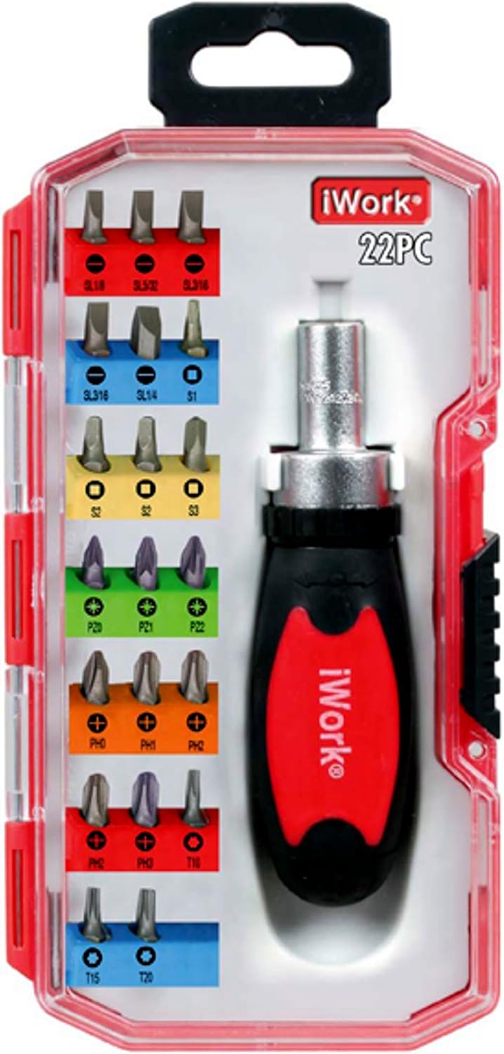 Olympia Tools iWork Ratcheting Screwdriver Set, 76507N12, 22 Piece