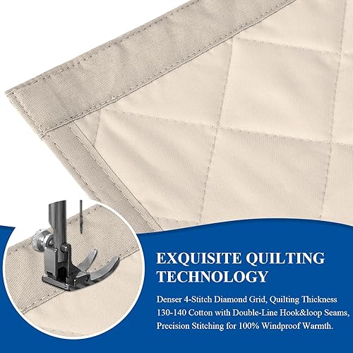 Miniatura 53 de MAGZO Cortina aislante para puerta corrediza de vidrio para invierno, 72 x 80 pulgadas, relleno Oxford mejorado con algodón grueso, kit de Gris