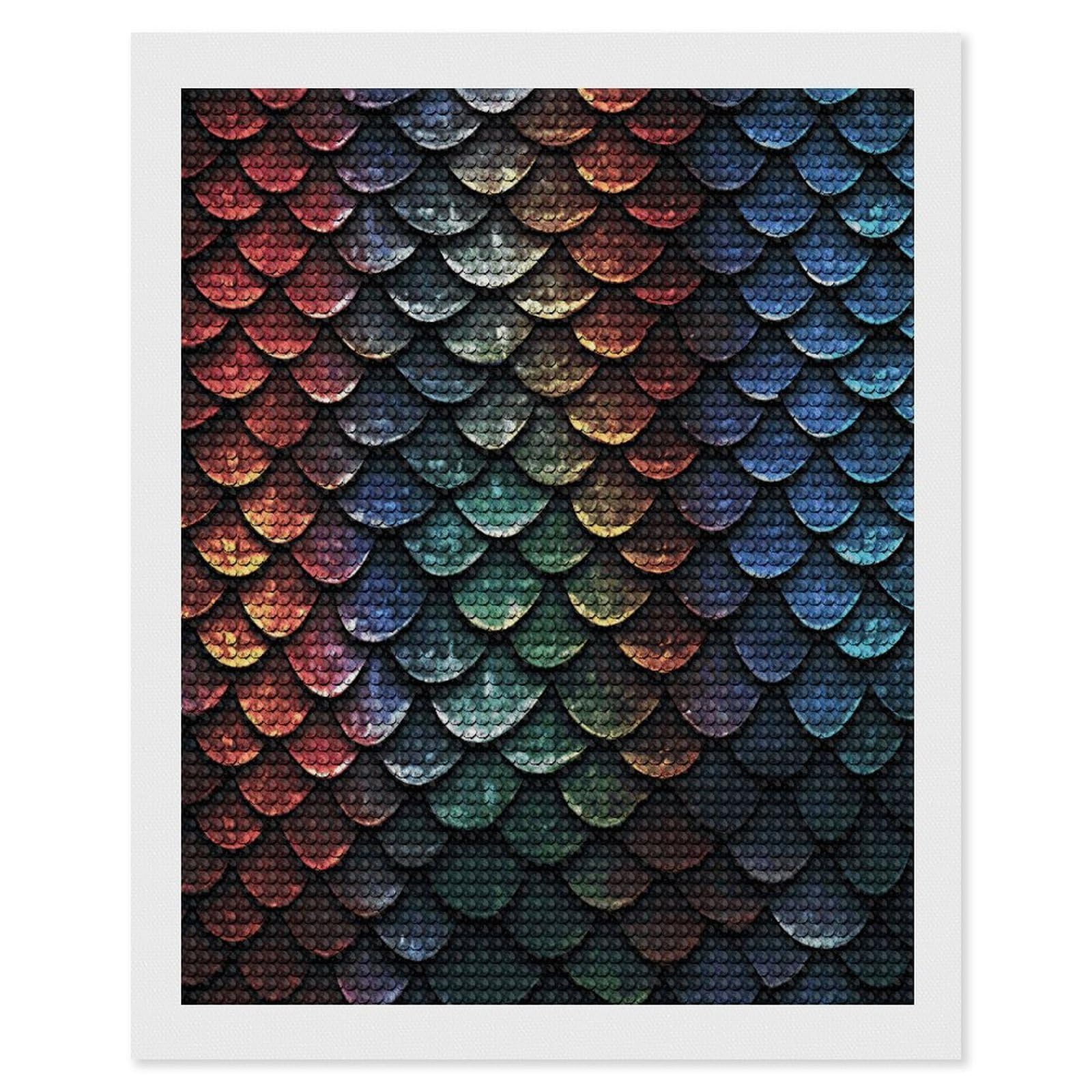 Dragon Scale Diamond Art Kits for Adult Round Full Drill Diamond Dots Paintings for Beginner Picture Art DIY Diamond Painting Kits 5D Diamond Art Painting for Home Wall Decor 16"x20"