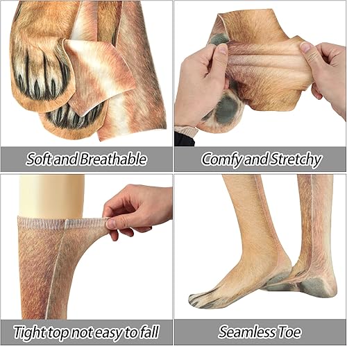 Miniatura 4 de FreeNFond Funny Socks Animal Paw Knee Tube Party Stockings Gag Gifts for Christmas White Elephant Gift Exchange