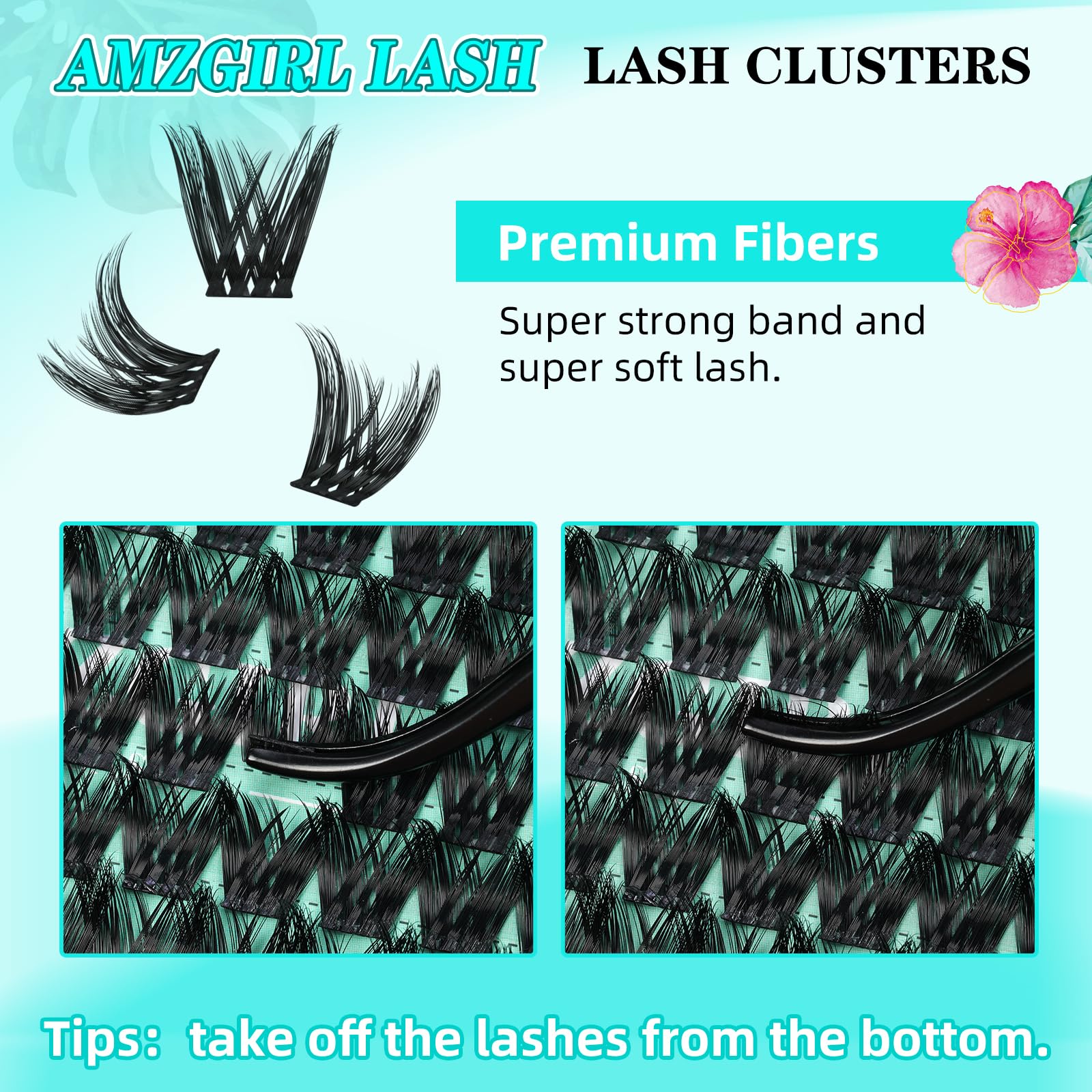AMZGIRL LASH Cluster di ciglia Wet Look 168Pcs Ultra-sottile Banda ciglia Estensioni Spiky Anime Wide Span (Mallow, C-10-18mm)
