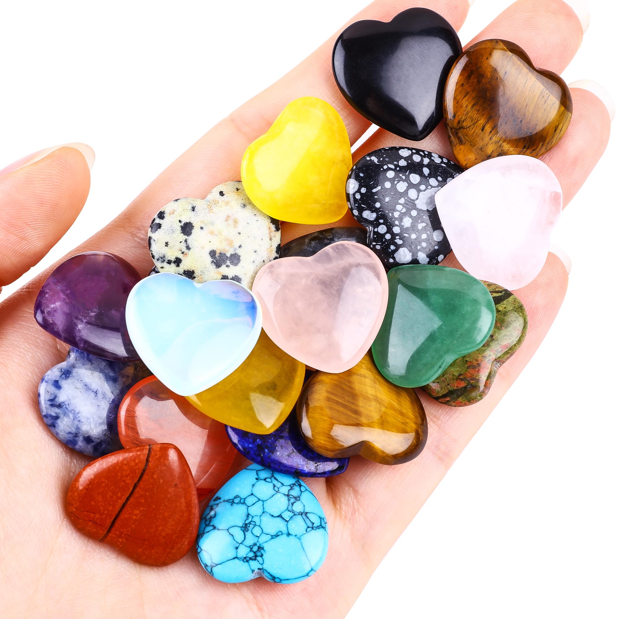 Amazon.com: FORBY 10PCS Natural Heart Crystals 0.8in Pocket