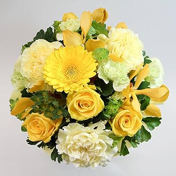 黄色い薔薇のフラワーアレンジメント 黄色いバラのフラワーアレンジメント[21002003919]の写真