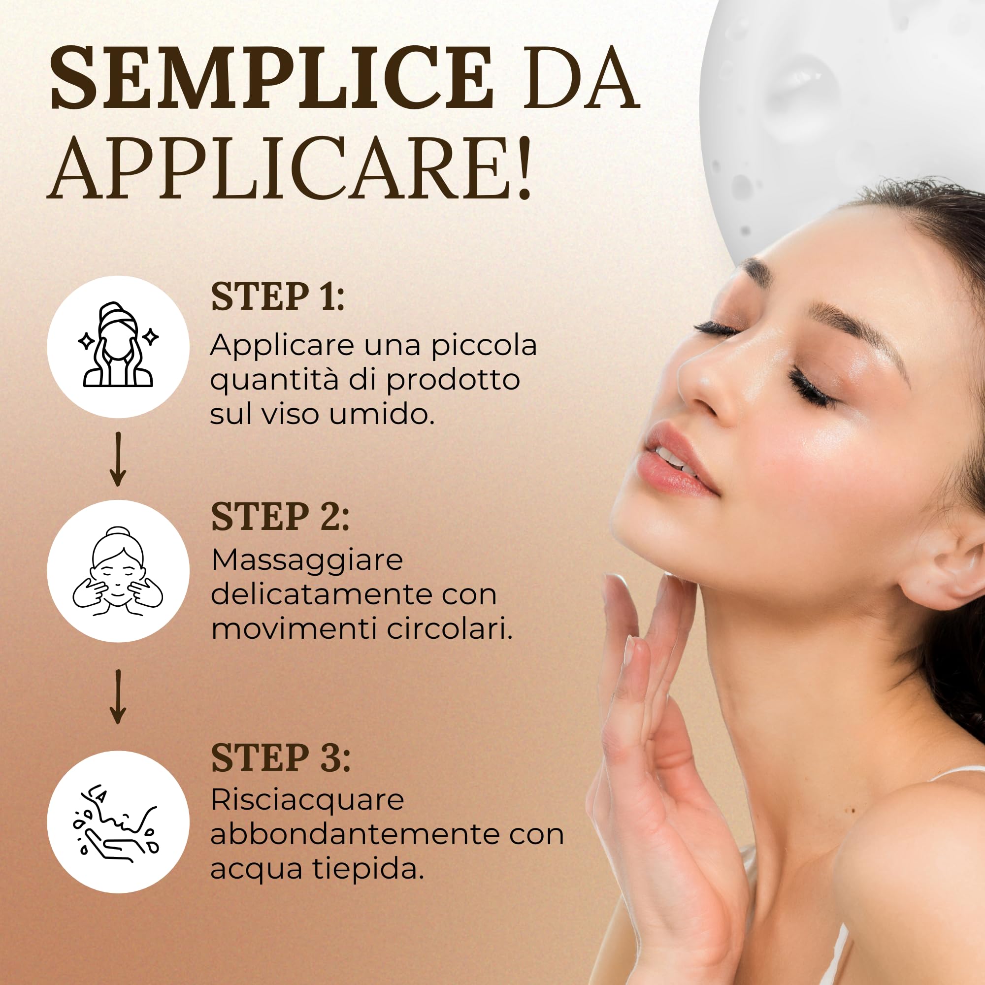 Lòmys Cosmetics - Mousse Detergente Viso - Schiuma Purificante e Idratante per una Pulizia Profonda, Formula Soffice per Tutti i Tipi di Pelle, Skincare, Struccante Viso e Occhi