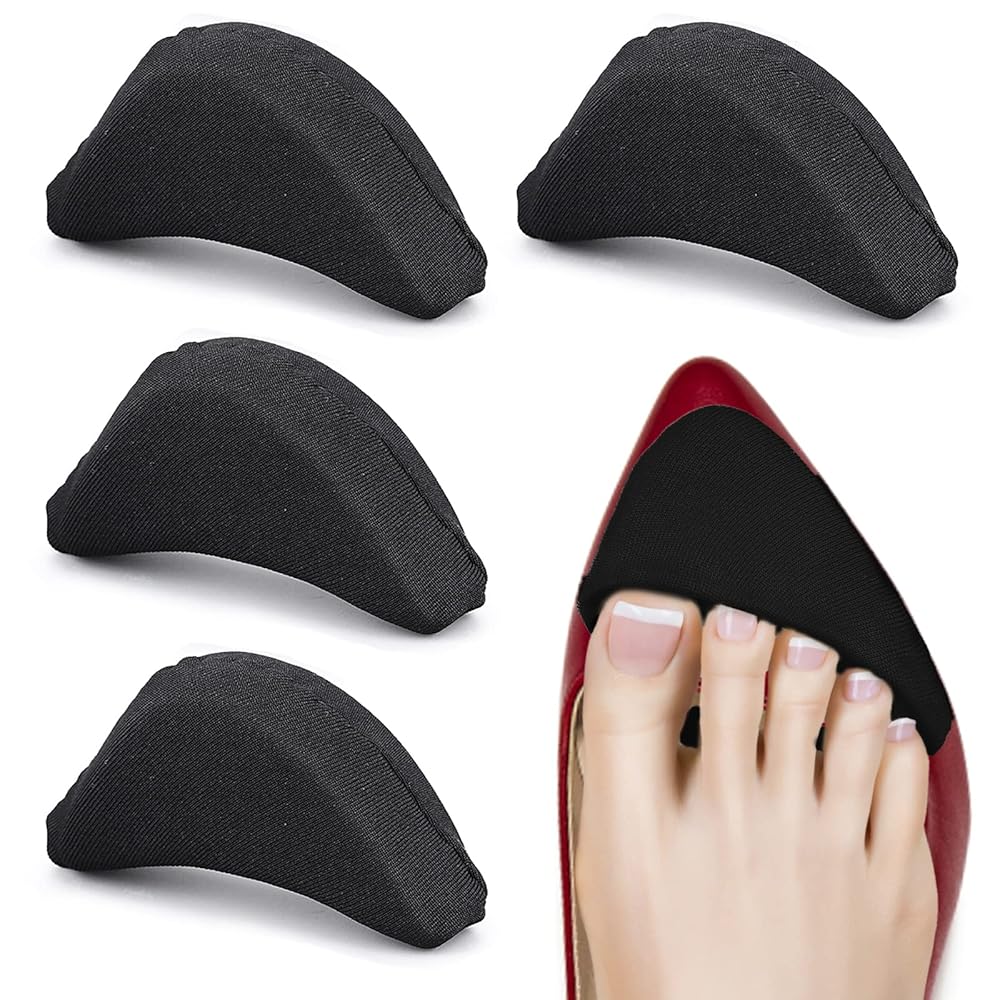 WLLHYF Soft Sponge Adjustable Shoe Filler, Toe Plug Foot Brace, Unisex Size Inserts for High Heel Shoes, Reusable, 2 Pairs