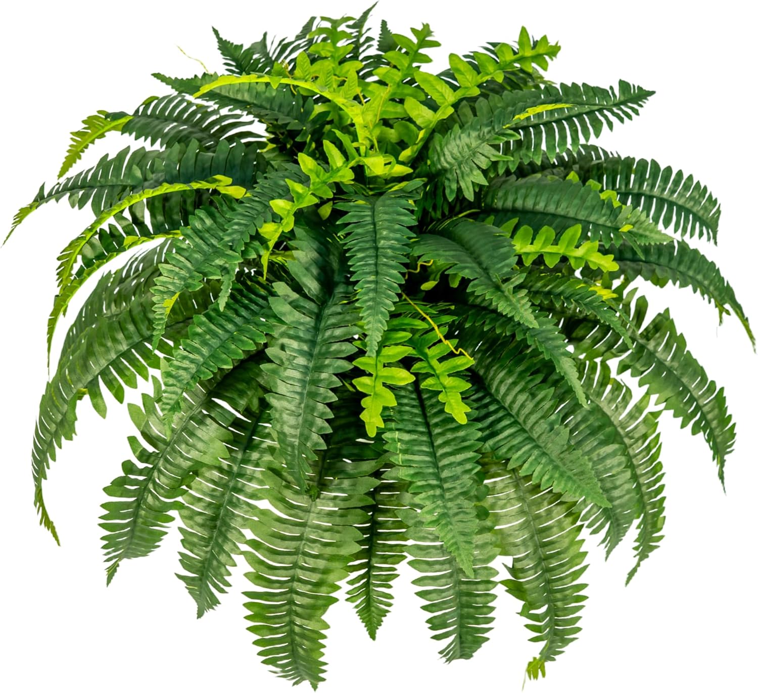 43" Faux Fern Large Fake Ferns Bush,Artificial Ferns with 60 Fronds for Outdoors Indoors,Large Fake Boston Green Plants,UV Resistant Look Real Plastic Faux Plants for Home Office Garden Porch Decor