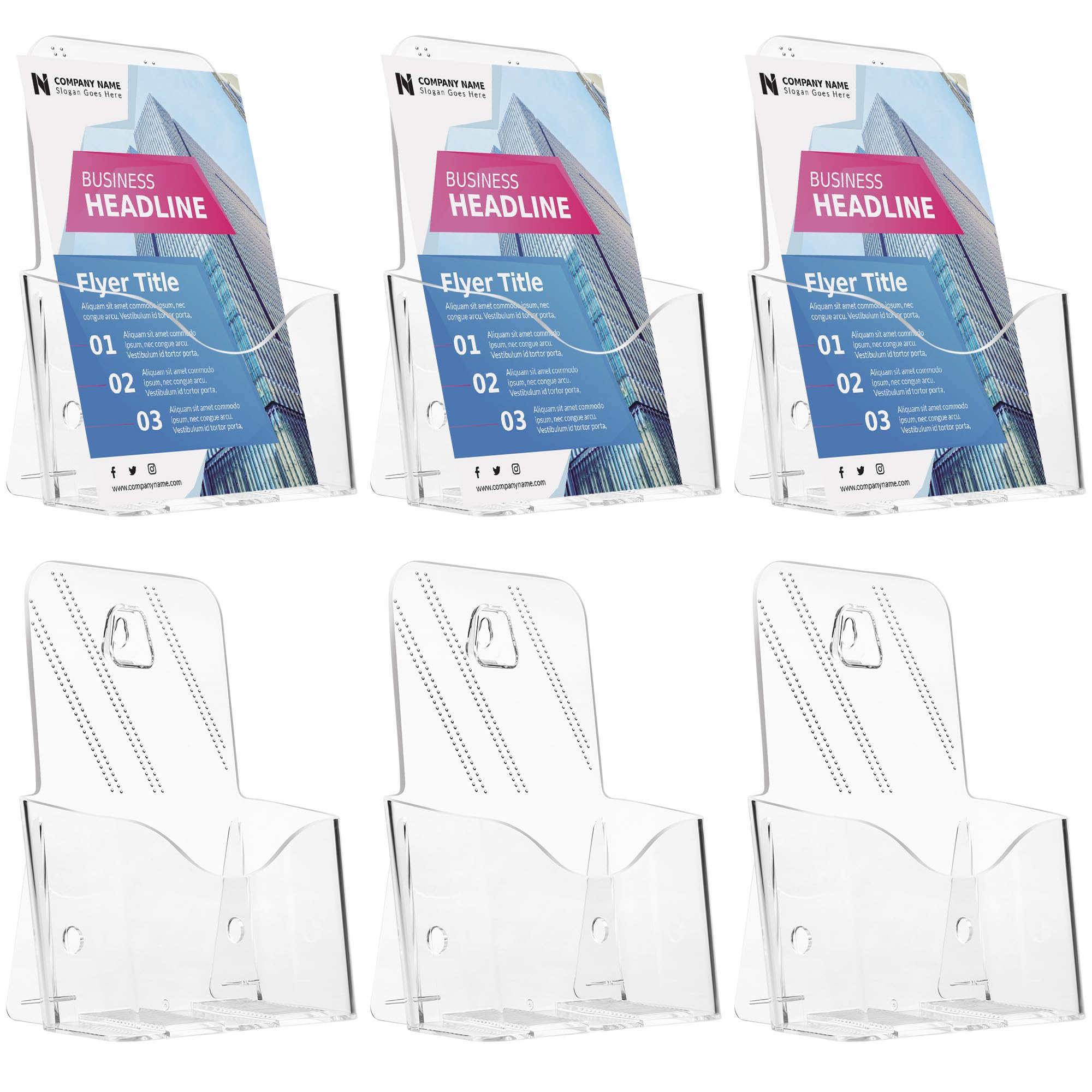 Porte-brochure A5 en acrylique haute stabilité Viymgit pour feuillets et flyers