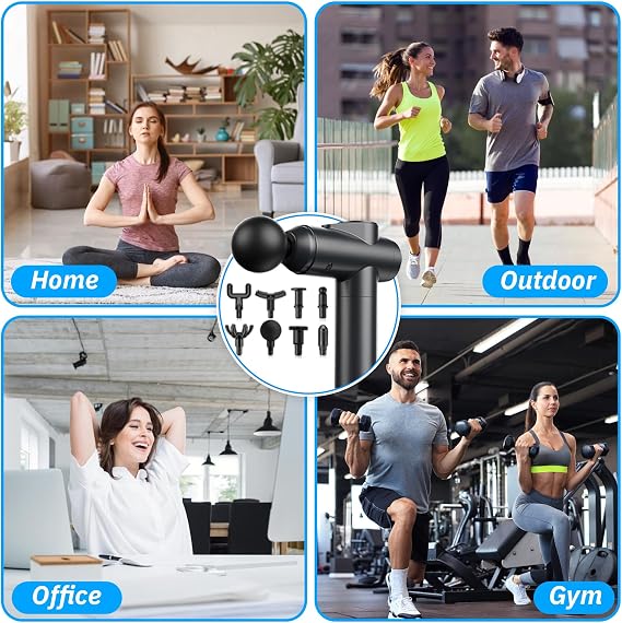 Deep Tissue Massage Gun, Muscle Percussion Massager, 99 Speeds with LCD Touch Screen, 8 Heads for Shoulder Relaxation