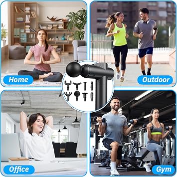 Deep Tissue Massage Gun, Muscle Percussion Massager, 99 Speeds with LCD Touch Screen, 8 Heads for Shoulder Relaxation