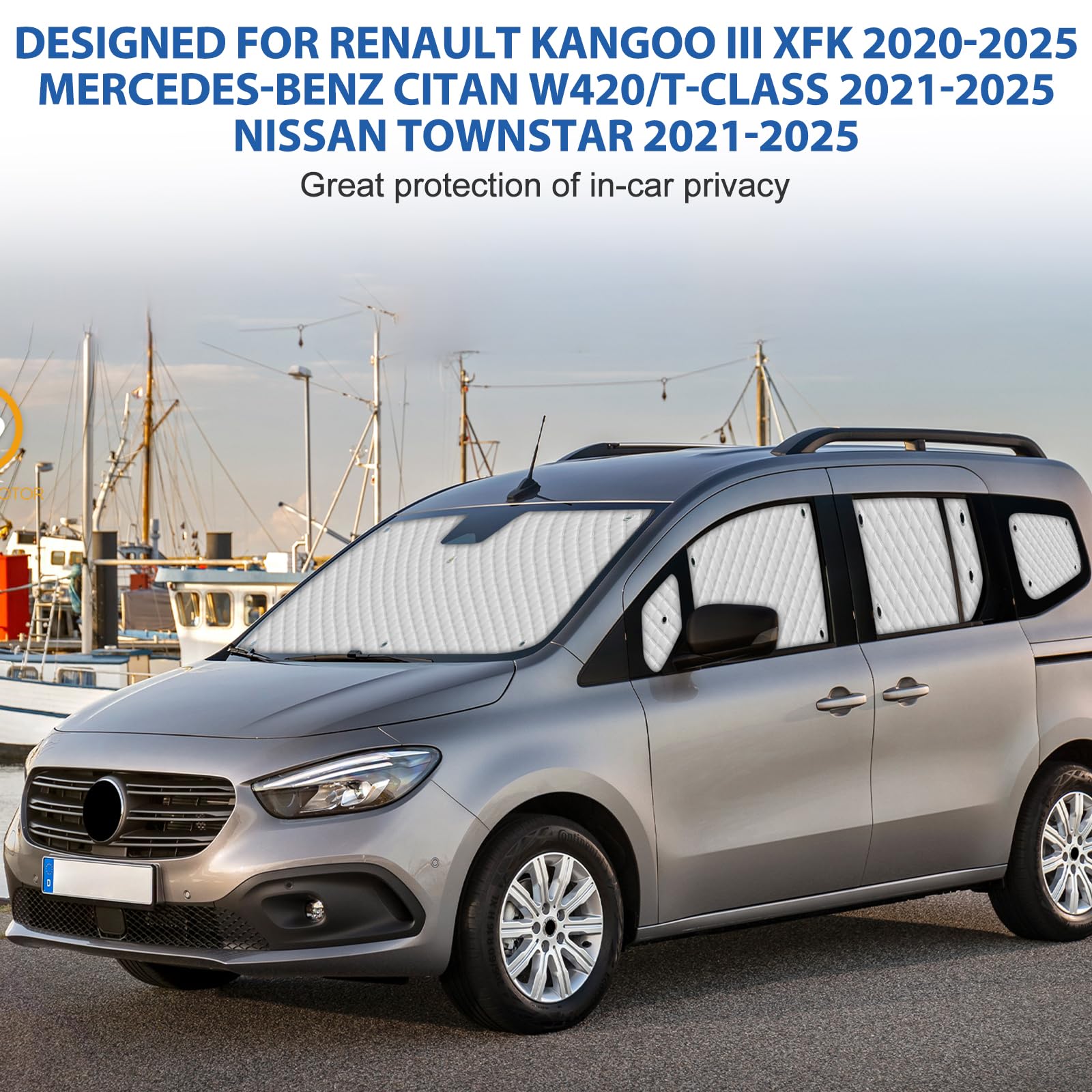 Pare-soleil Voiture Pliable - Compatible Renault Kangoo III (2021-2025), Protection UV Et Isolation Thermique, 6 Couches