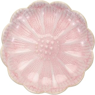 sourcing map Plato para anillos con forma de hoja de loto, bandeja de cerámica para joyas, soporte para platos pequeños, cuenco para llaves, para decoración del hogar, color rosa