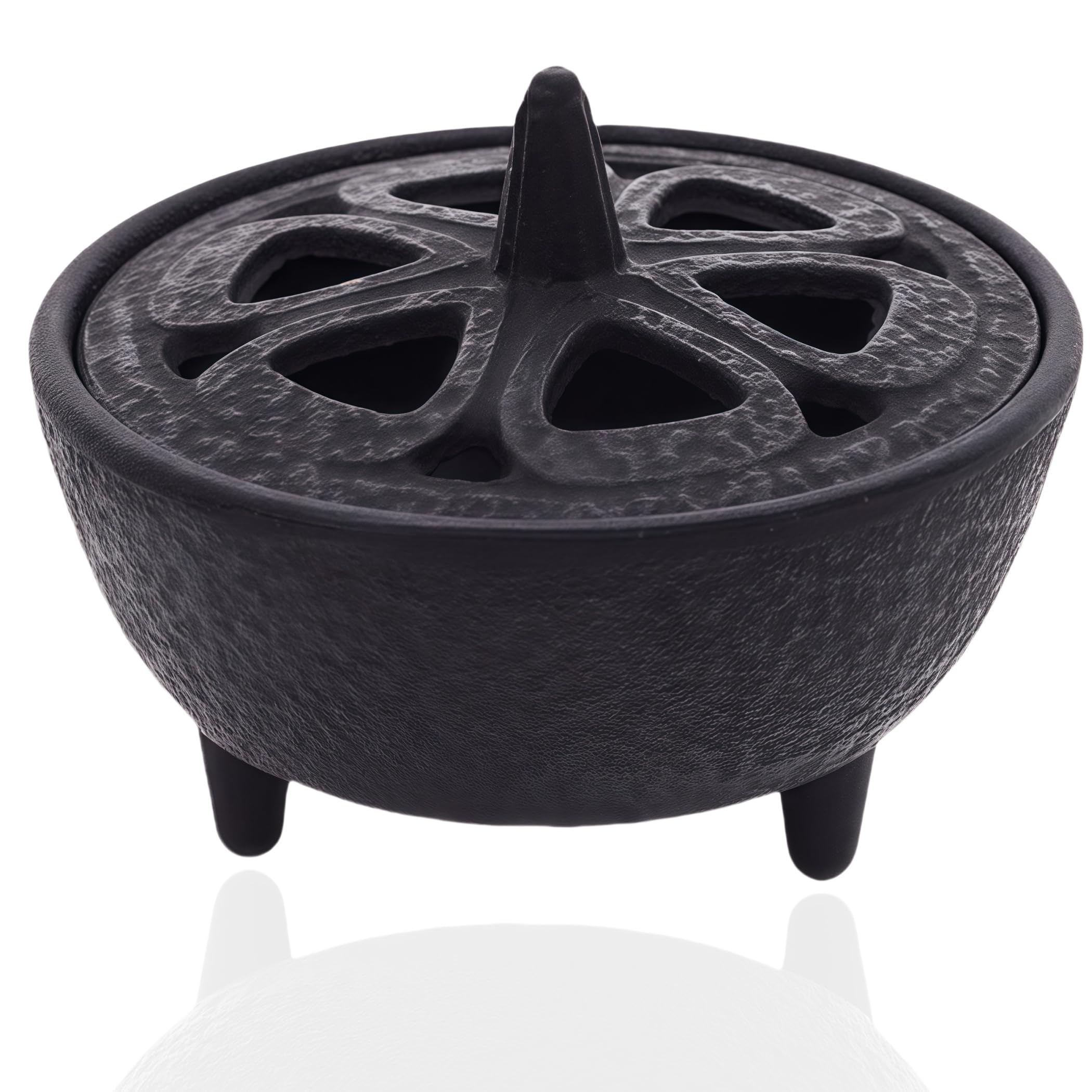 Lotus Flower Incense Burner, Cast Iron, Multifunctional Aromatherapy Incense Holder for Sticks, Resin, Cone, Office, Yoga, Living Room Decoration