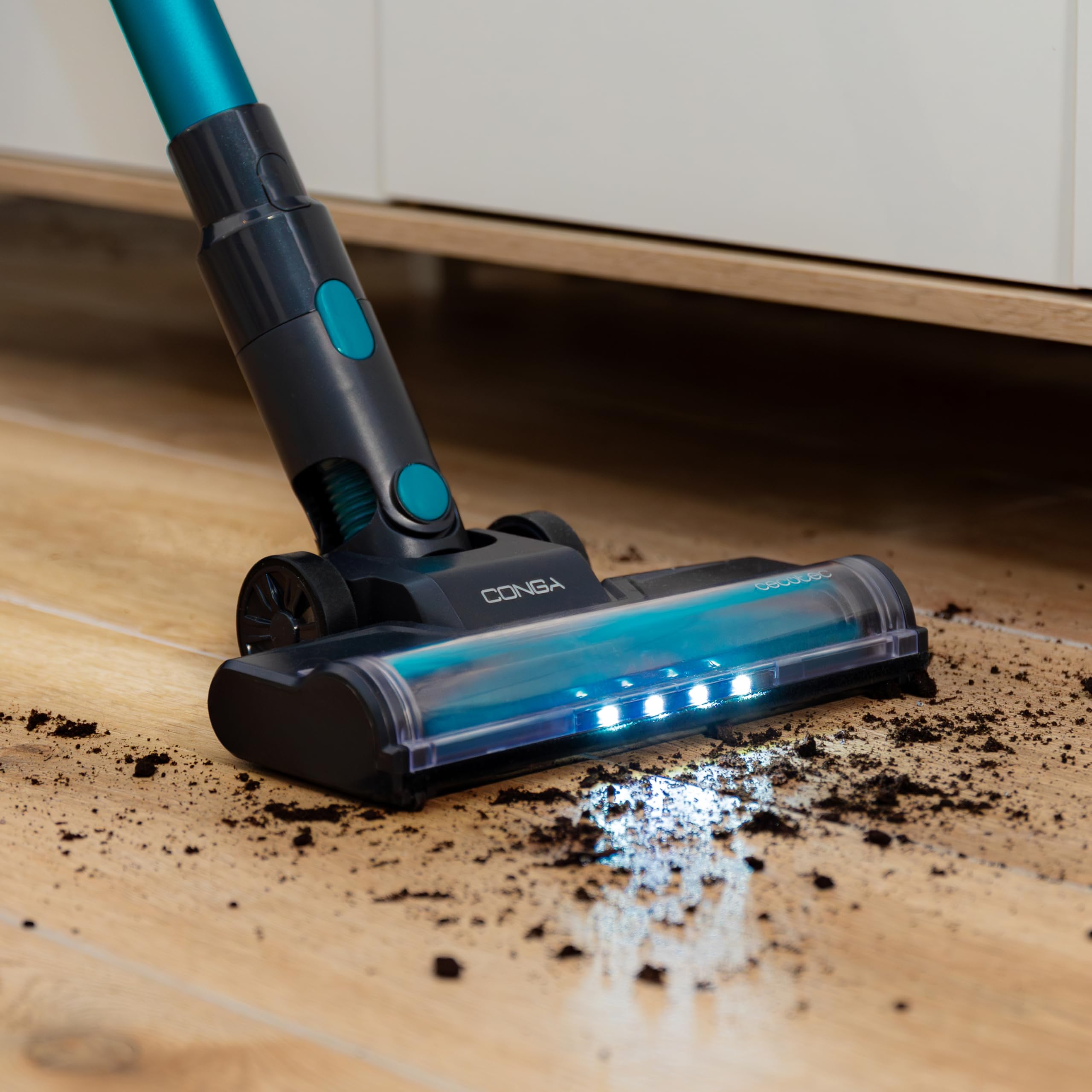Cecotec Scopa Elettrica Senza Fili Conga Rockstar 1500 Horizon Genesis XL. 215W Potenza Totale, 45 min Autonomia, Spazzola Mista, 2 Modalità di Aspirazione, Parallel Cyclone System, Serbatoio 600ml