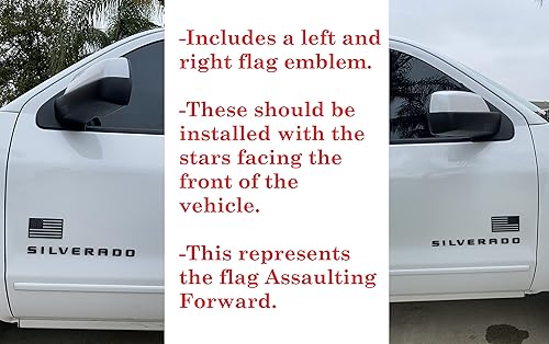 Muzzys (Juego de dos) 3 x 5 pulgadas, color negro, con relieve izquierdo y derecho de la bandera estadounidense, emblema adhesivo adhesivo adhesivo disponible en Yaxa Costa Rica