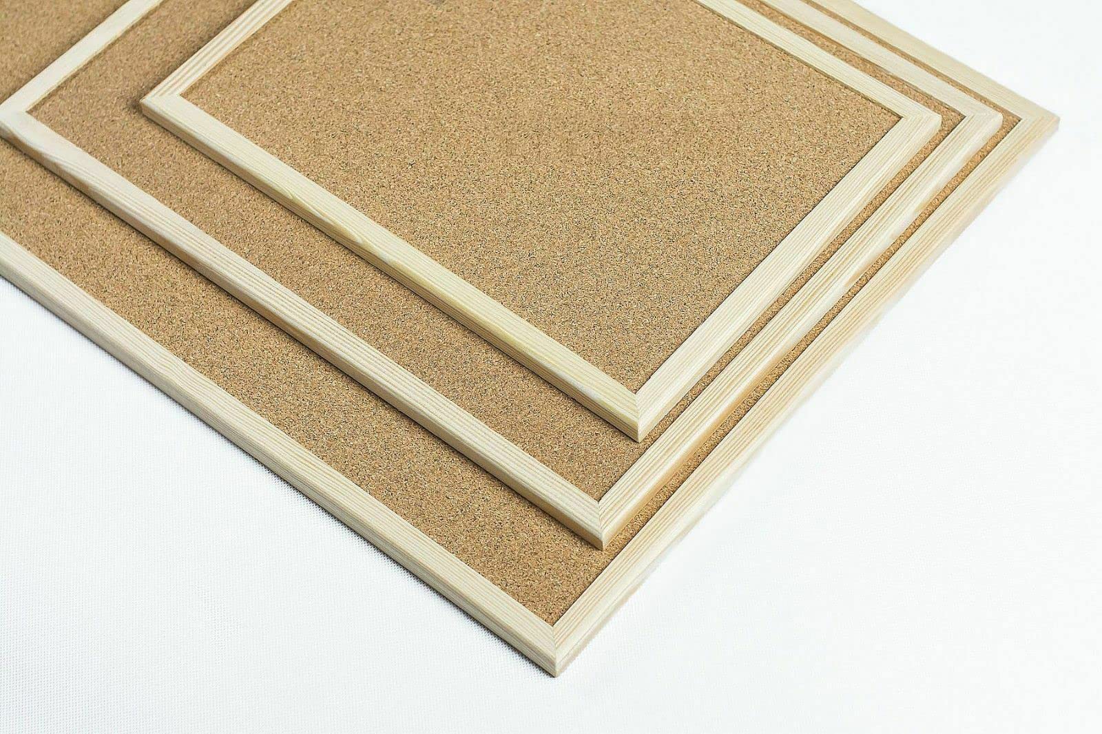 Pinnwand Kork mit Holzrahmen 70x100 cm Korktafel Memoboard ideal für Büro Homeoffice und Küche Korkpinnwand mit Rahmen aus Holz Korkplatte Korkwand cork board