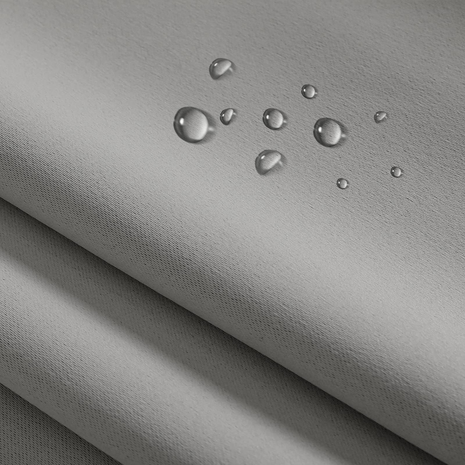 Rideau Extérieur Imperméable Occultant 254x241 Cm – Gris Foncé, Œillets Anti-Rouille, Isolation Thermique Porche & Pergola