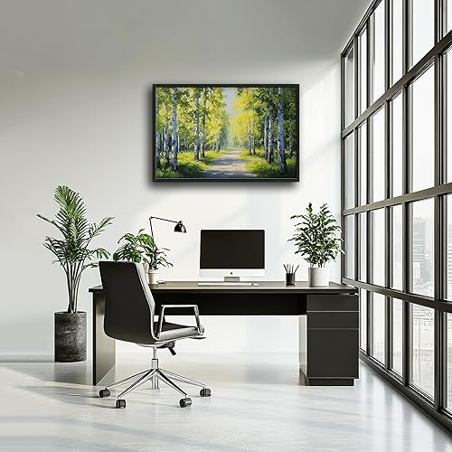 Miniatura 9 de Crekviy Arte de Pared de Árbol de Abedul Grande para Sala de Estar Gran Decoración de Pared de Bosque de Árboles de Abedul Paisaje Natural