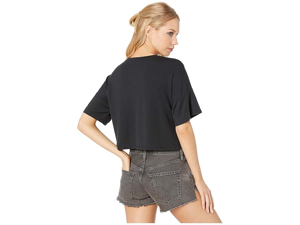 

Roxy Paradise Lace-Up Cropped Crew T-Shirt (True Black) Women's T Shirt