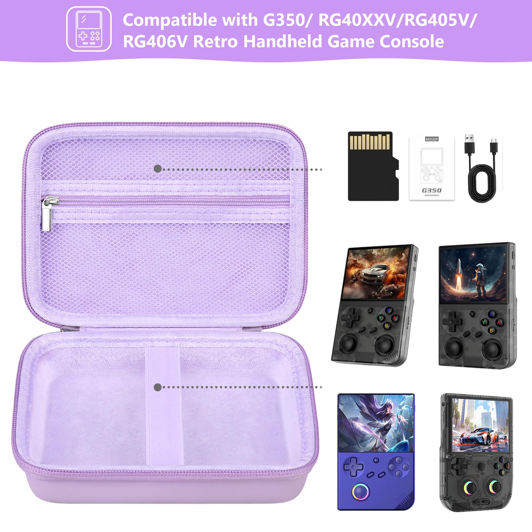 Supmay Hard Carrying Case for R36S/RG40XXV/G350/RG35XX/RG405V/RG406V Retro Handheld Game Console - Image 2
